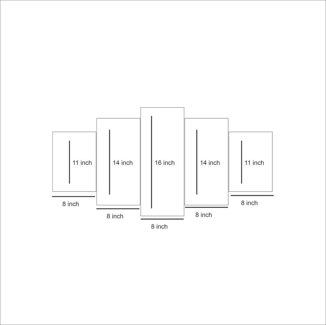 Multicolor 3D Calligraphy Wall Frame - 5 Pcs Set for Ambiance &amp; Style