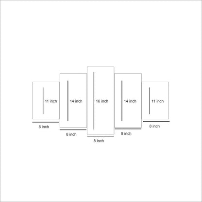 Multicolor 3D Calligraphy Wall Frame - 5 Pcs Set for Ambiance &amp; Style