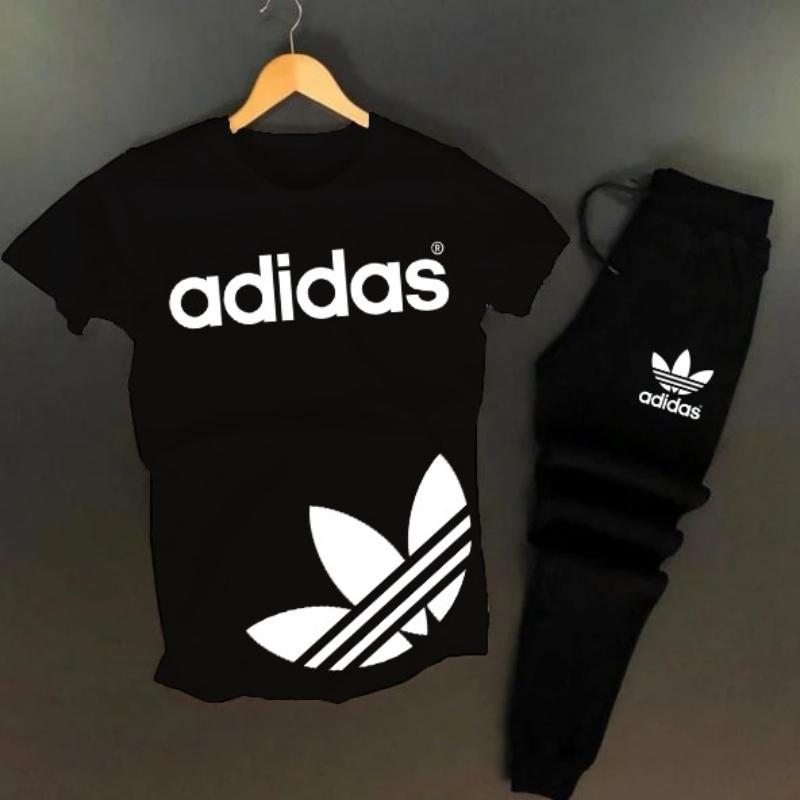 2 Pcs Men's Cotton Jersey Printed Track Suit