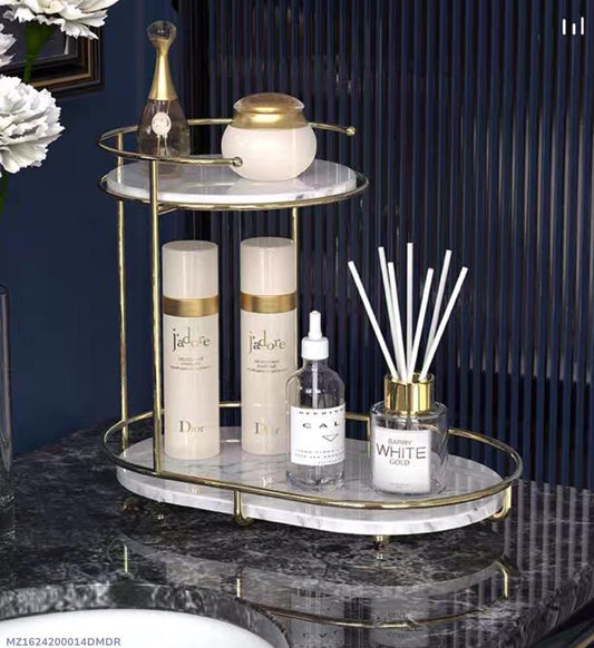 Golden metal makeup 💄 organizer the best storage solution